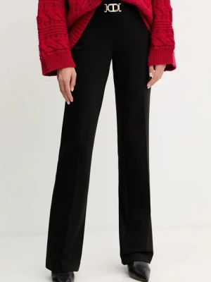 Twinset spodnie damskie kolor czarny proste high waist 252TP2602