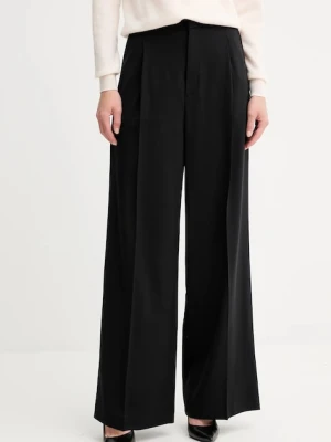 Twinset spodnie damskie kolor czarny proste high waist 252TP2622