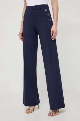 Twinset spodnie damskie kolor granatowy proste high waist