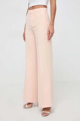Twinset spodnie damskie kolor różowy szerokie high waist