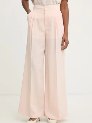 Twinset spodnie damskie z lnem