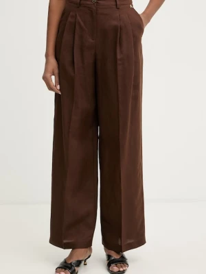 Twinset spodnie garniturowe damskie z lnem