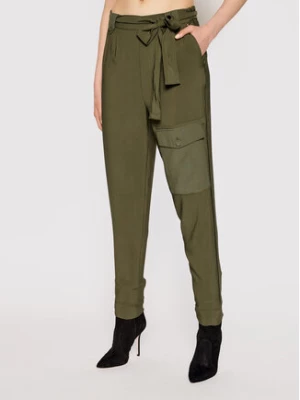 TWINSET Spodnie materiałowe 211TT2161 Zielony Regular Fit