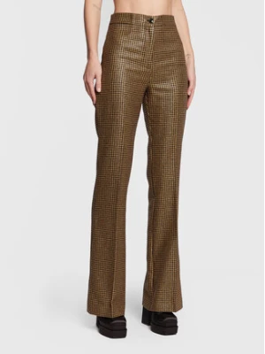 TWINSET Spodnie materiałowe 222TT231A Złoty Flare Fit