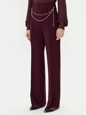 TWINSET Spodnie palazzo 252TP2281 Bordowy Wide Leg