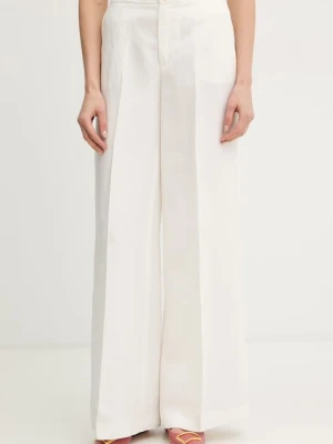 Twinset spodnie z dodatkiem lnu