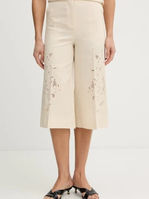 Twinset spodnie z dodatkiem lnu