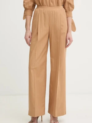 Twinset spodnie z domieszką lnu