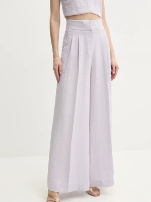 Twinset spodnie z domieszką lnu