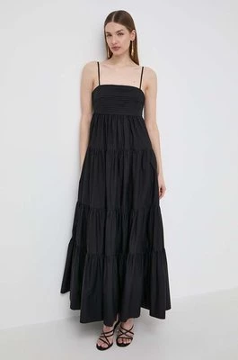Twinset sukienka bawełniana kolor czarny maxi rozkloszowana