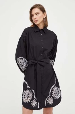 Twinset sukienka bawełniana kolor czarny mini oversize