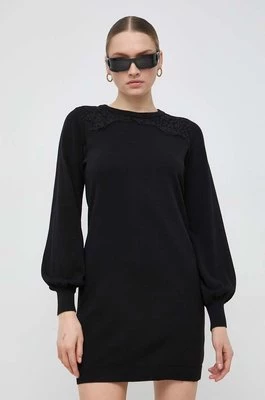 Twinset sukienka bawełniana kolor czarny mini prosta