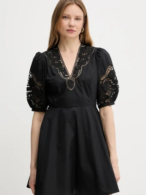 Twinset sukienka bawełniana kolor czarny mini rozkloszowana 251TT2334