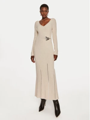 TWINSET Sukienka dzianinowa 242TP3440 Beżowy Slim Fit