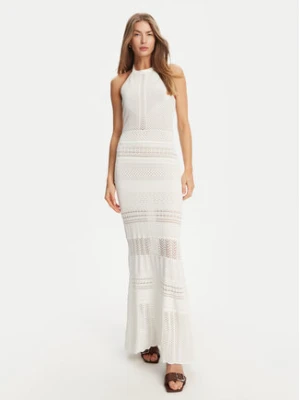 TWINSET Sukienka dzianinowa 251TT3105 Écru Slim Fit