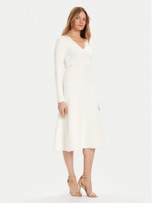 TWINSET Sukienka dzianinowa 252TP3271 Écru Regular Fit Kremowy