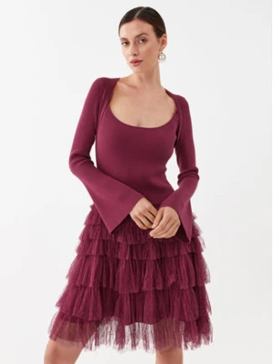 TWINSET Sukienka koktajlowa 232TP3051 Bordowy Regular Fit