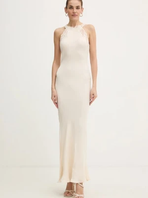 Twinset sukienka kolor beżowy maxi dopasowana 252TT2240