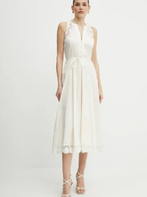 Twinset sukienka kolor beżowy maxi rozkloszowana 251TT2090