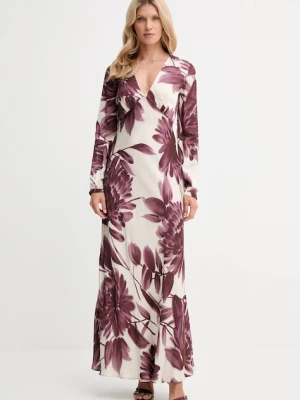 Twinset sukienka kolor beżowy maxi rozkloszowana 252TP2703