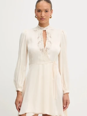 Twinset sukienka kolor beżowy mini rozkloszowana 252TT2245