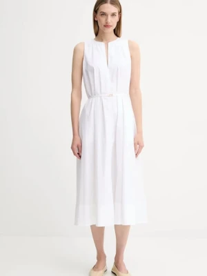 Twinset sukienka kolor biały midi rozkloszowana 251TT2221