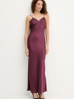 Twinset sukienka kolor bordowy maxi prosta 252TP2480