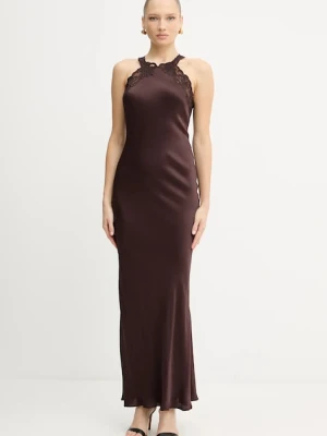 Twinset sukienka kolor brązowy maxi dopasowana 252TT2240
