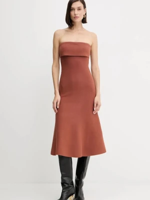Twinset sukienka kolor brązowy mini rozkloszowana 252TP3410