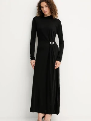 Twinset sukienka kolor czarny maxi prosta 252TP2024