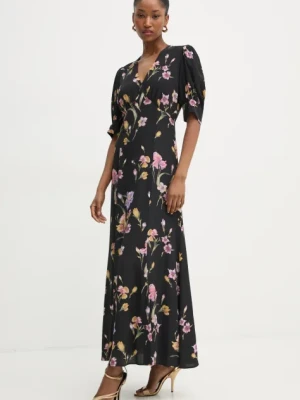 Twinset sukienka kolor czarny maxi rozkloszowana 251TP2770