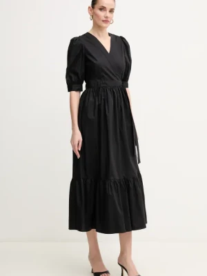 Twinset sukienka kolor czarny maxi rozkloszowana 251TT2021