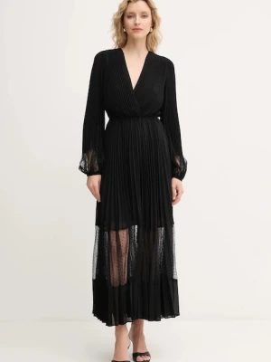 Twinset sukienka kolor czarny maxi rozkloszowana 252TP2641