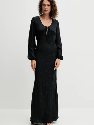 Twinset sukienka kolor czarny maxi rozkloszowana 252TT2363