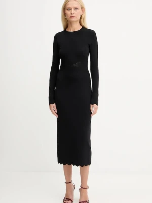 Twinset sukienka kolor czarny midi prosta 252TP3040
