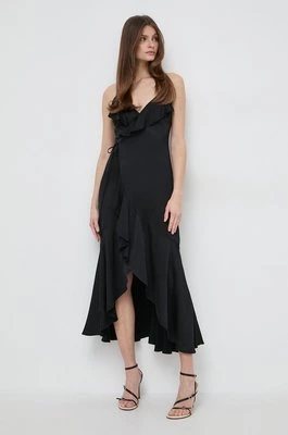 Twinset sukienka kolor czarny midi rozkloszowana