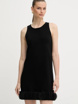 Twinset sukienka kolor czarny mini prosta 252AP3012