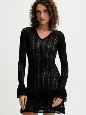 Twinset sukienka kolor czarny mini prosta 252TP3180