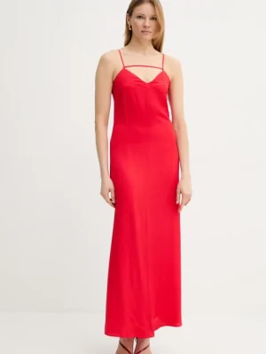 Twinset sukienka kolor czerwony maxi prosta 251TT2190