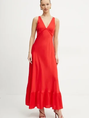 Twinset sukienka kolor czerwony maxi rozkloszowana 251TT2191