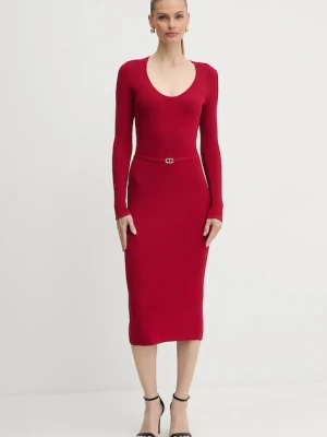 Twinset sukienka kolor czerwony midi dopasowana 252TP3352
