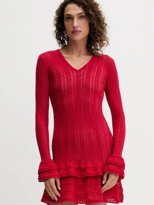 Twinset sukienka kolor czerwony mini prosta 252TP3180