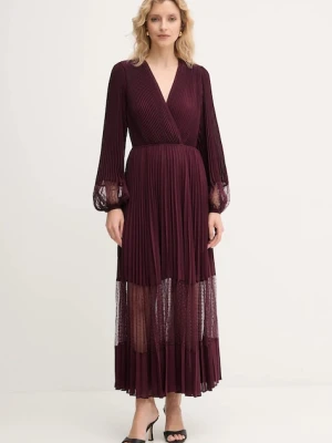 Twinset sukienka kolor fioletowy maxi rozkloszowana 252TP2641