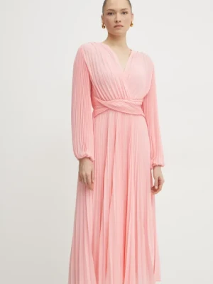 Twinset sukienka kolor różowy maxi rozkloszowana 251TP2330
