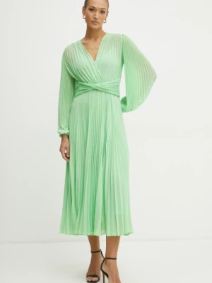 Twinset sukienka kolor zielony maxi rozkloszowana 251TP2330