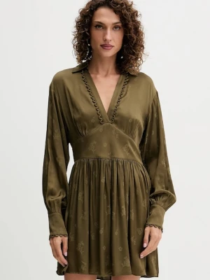 Twinset sukienka kolor zielony mini rozkloszowana 252TT2364