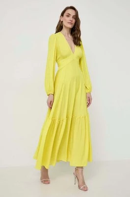 Twinset sukienka kolor żółty maxi rozkloszowana