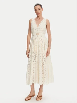 TWINSET Sukienka letnia 251TT2360 Écru Regular Fit