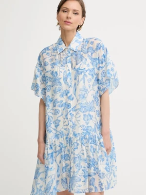 Twinset sukienka letnia z dodatkiem lnu