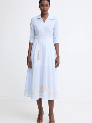 Twinset sukienka rozkloszowana bawełniana